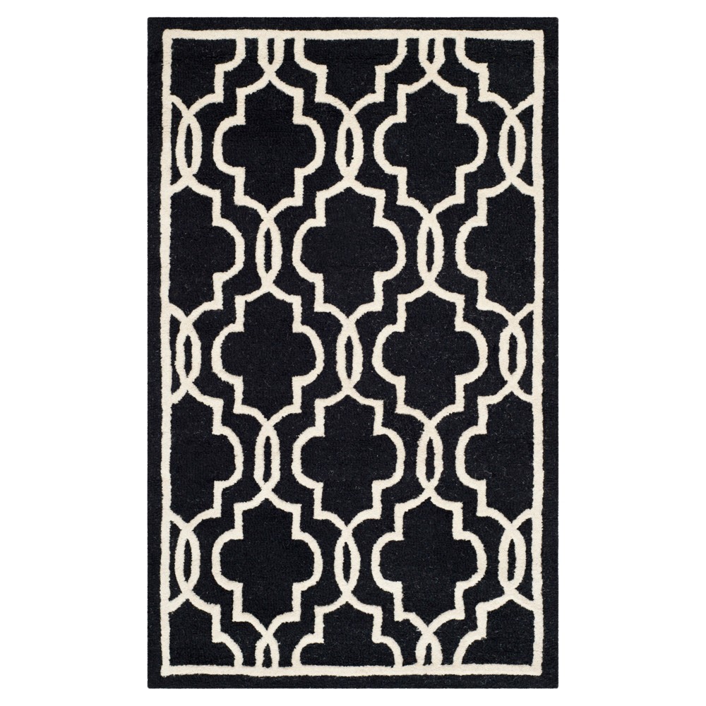 Langley Textured Accent Rug - Black/Ivory (4'x6') - Safavieh