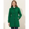 Allegra K Women's Winter Outerwear Peter Pan Collar Mid-thigh A-line Single Breasted Coat - 2 of 4