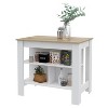 Kumasinova Versatile Kitchen Island Cart with Three Storage Shelves,40.5" Kitchen Cart with Ample Legroom,Spacious Island Table for Dining Room - 4 of 4