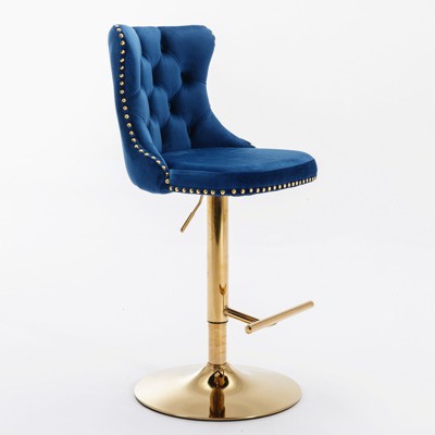 NicBex Dining Chairs Set of 2 Bar stool Upholstered Chair Swivel Velvet Adjusatble Seat with Backs Tufted for Home Pub and Kitchen
