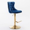 NicBex Swivel Bar Stools Set of 2,Adjustable Height Velvet Stool Chair,Counter Height Bar Stools with Backs Tufted,Island Chairs for Home,Bar - 2 of 4