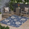 Bencmate Rug Indoor and Outdoor Area Rug 7'*5'3" Vintage Large Non-slip Rug For Living Room Kitchen Bedroom, Blue, 84"*63"*0.16" - 4 of 4