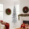 Slim Artificial Half Christmas Tree Silver PVC, Steel Slim - 2 of 4