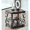 Vynxaria Marble Accent End Tables - Glass Top Side Table with Elegant Design (26.3"Lx26.3"Wx24"H) - 2 of 4