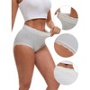 INSPIRE CHIC Women's High Waisted Lace Trim Briefs Cotton Full Coverage Underwear Panties - 3 of 4