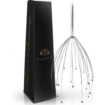 PURAVA Scalp Scratcher Massage with 20 Fingers for Relaxation and Scalp Stimulation, Silver, Pack of 1