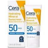 CeraVe Hydrating Mineral Face Sunscreen Lotion – SPF 50 – 2.5oz