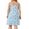 Agnes Orinda Women's Plus Size Adjustable Spaghetti Straps Ruffle Hem Nightgown - 4 of 4