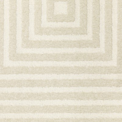 Ivory Geometric Rectangular Synthetic Area Rug 5'3" x 7'6"