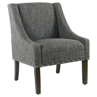 Modern Swoop Accent Chair with Nailhead Trim - Homepop