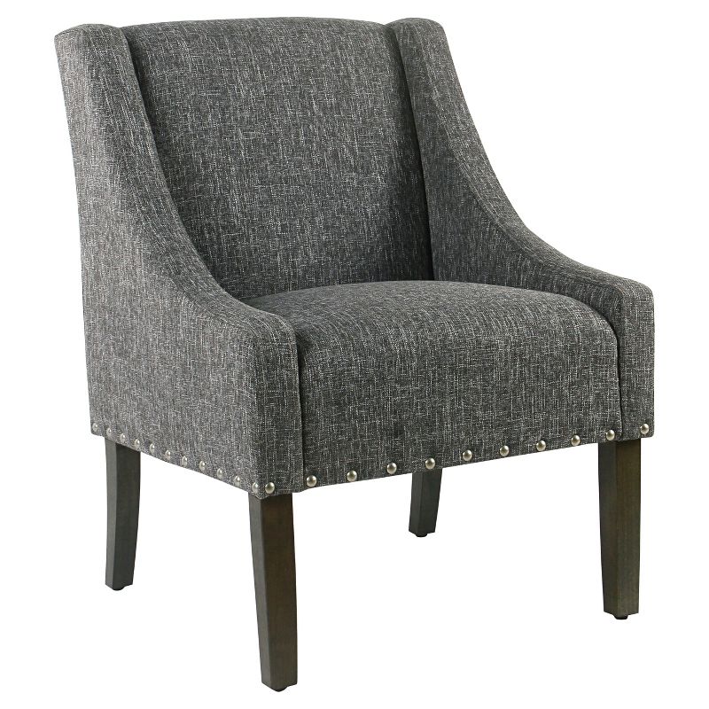 Modern Swoop Accent Chair with Nailhead Trim - Homepop, 1 of 14