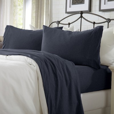 Ultra-Soft Cotton Heathered Melange Jersey Knit Sheet Set - Great Bay Home