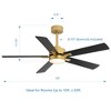 Airsurfer 52" Ceiling Fan with LED Light and Remote,5-Blade Modern Ceiling Fan with 3-Color Light and Memory Function for Living Room or Bedroom - 3 of 4