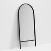 Wooakway Solid Wood Full Length Mirror Arch Accent Wall Mirror Novelty Cheval Mirror Black/Brown - 4 of 4