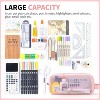 Fmeida Large Grid Mesh Pencil Case 2 Compartment Pen Bag Clear Handheld Multifunction Pencil Pouch Transparent Makeup Bag - 2 of 4