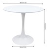 YIYIBYUS Modern Round Side Table Durable Dinning Table End Table, White - 4 of 4