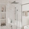 CASAINC 1-Spray Patterns with 10 Inches Wall Mount Dual Shower Heads with Sliding Rod in Spot Resist (Valve Included) - 4 of 4