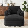 Oversized Corduroy Upholstered Chaise Lounge Sofa Chair, Comfy Sleeper Recliner with Thick Cushion for Living Room or Bedroom–The Pop Home - 2 of 4