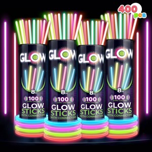 Joyfy 100Pcs Glow Sticks Bulk 8" Glowsticks, Glow Stick Bracelets Necklaces, Glow in the Dark Party Favors, Easter Christmas, Halloween Party Supplies - 1 of 4