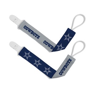 BabyFanatic Officially Licensed Unisex Pacifier Clip 2-Pack - NFL Dallas Cowboys - Officially Licensed Baby Apparel - 1 of 4
