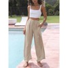 Clearlove Women's Linen Summer Palazzo Pants Flowy Wide Leg Beach Pants with Pockets - 3 of 4