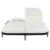 VisioGear Outdoor Rattan Daybed, Patio Daybed with Adjustable Backrest and Removable Cushions&Pillows for Garden, Black&Beige, 62.6"*77.8"*35.8" - 4 of 4