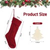 Aoibox Cable Knit Christmas Stockings Set of 3 18 Inch Large Red Green White Holiday Fireplace Decor with Personalized Name Crafts - 2 of 4