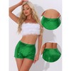 INSPIRE CHIC Women's Mid Rise Solid Sparkle Sequin Zipper Shorts - 2 of 4