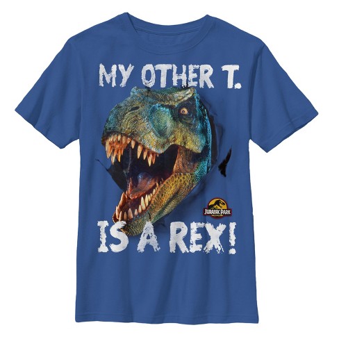 Boy's Jurassic Park Other T is a Rex T-Shirt - Royal Blue - Small