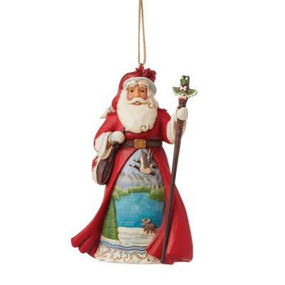 Jim Shore 4.5" Canadian Santa. Claus Canada Maple Leaf  -  Tree Ornaments