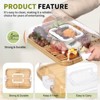 Unique Bargains Bamboo Portable Dual-function Charcuterie Board with Lid and Handle - 3 of 4