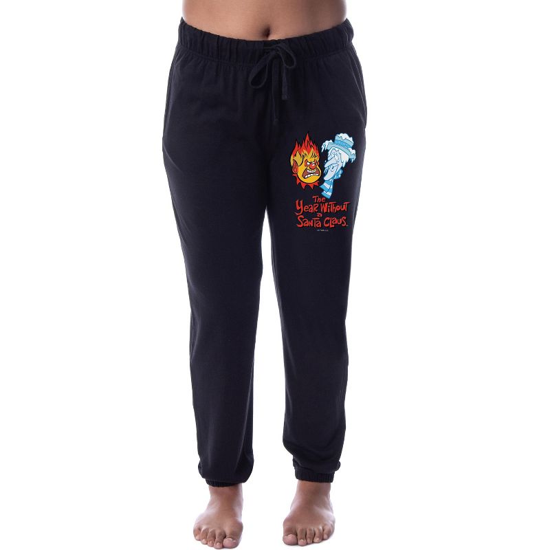 The Year Without a Santa Claus Womens' Heat Miser Snow Jogger Pajama Pants Black, 1 of 4