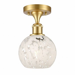 White Mouchette - 1 Light Semi-Flush Mount In Modern Style-9.25 Inches Tall and 6 Inches Wide - 1 of 1