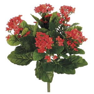 Allstate Floral Kalanchoe Artificial Floral Bush Spray - 13.5" - Flame Red and Green - 1 of 4