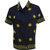 LA LEELA Women's Casual Hawaiian Blouse Shirt Solid Blouses Short Sleeve Dress Tops Tee Button Down Shirts for Women - 4 of 4