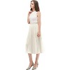 Women's High Waist Pleated A-Line Midi Skirt - Swing Flare Design A-ivory - 3 of 4