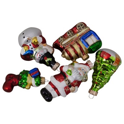 Northlight 5ct Vibrantly Colored Festive Holiday Christmas Figurine Ornaments 3.5"