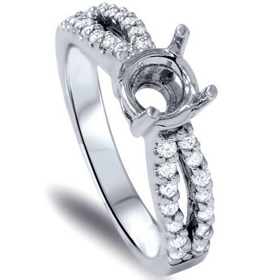 Pompeii3 1/3ct VS 14k White Gold Diamond Engagement Semi Mount 7 - Size 7