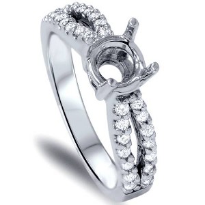 Pompeii3 1/3ct VS 14k White Gold Diamond Engagement Semi Mount 7 - Size 7 - 1 of 4