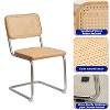 QingMoon Rattan Dining Chairs Set of 2, Leather Rattan Side Accent Chairs, Stainless Chrome Base, Modern Mid Century Designed Chairs - 4 of 4