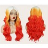 Unique Bargains Women's Long Body Wave Lace Front Wigs with Wig Cap 26" Blonde Gradient Orange 1PC - 3 of 4