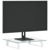 vidaXL Monitor Stand White 15.7 in.x13.8 in.x3.1 in. Tempered Glass and Metal - 3 of 4