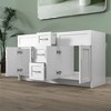 Bath Vanity Cabinet without Top 60 in. W x 21.5 in. D x 33.5 in. H Bathroom Vanity in White with Brushed Nickel Handle - 4 of 4