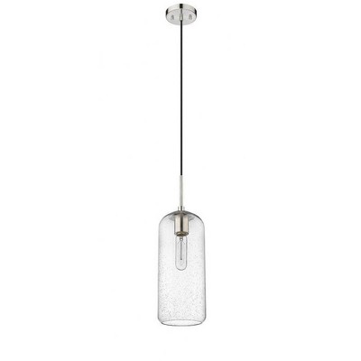 Monty Mid-Century Modern Opal Glass & Brushed Nickel Pendant Light