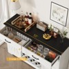 Buenhomino Farmhouse Coffee Bar Cabinet with Barn Doors, 55" Wine Bar Cabinet with Wine Racks and Glass Holder,Large Buffet Sideboard w/ 2 Drawers - 4 of 4