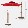 Best Choice Products 10ft Square Woodgrain Pattern 2-Tier Outdoor Solar LED Cantilever Umbrella w/ Base - 2 of 4