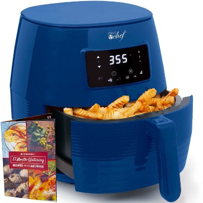 Deco Chef Digital 5.8QT Electric Air Fryer Healthier & Faster Cooking - Blue