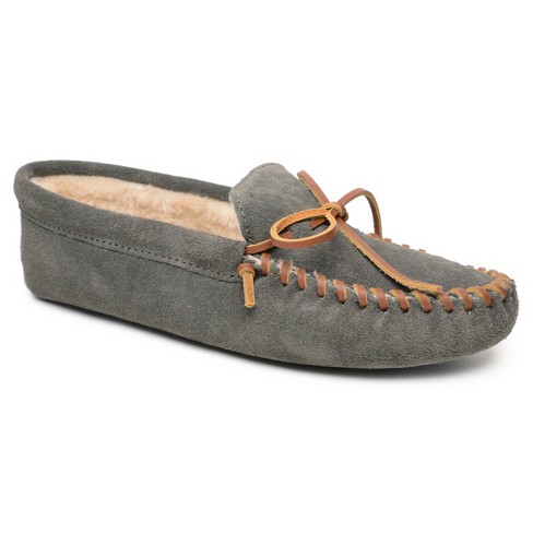 Minnetonka men's leather hot sale laced softsole moccasin