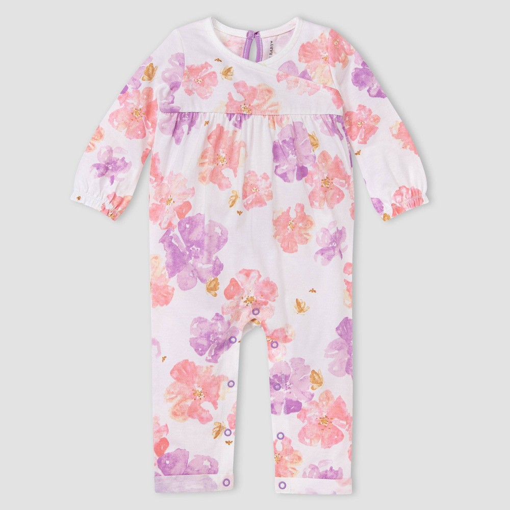 Burt's Bees Baby Girls' Sunny Wildflower Jumpsuit - White 6-9M