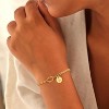 Gold Initial Bracelets for Women Girls Jewelry Gifts - Dainty Gold Plated Love Knot Letter A-Z Initial Bracelet Personalized - 2 of 4